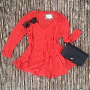 Anthropologie Godet coral swing tee